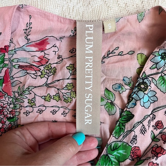 Plum Pretty Sugar floral cotton robe - Picture 3 of 10
